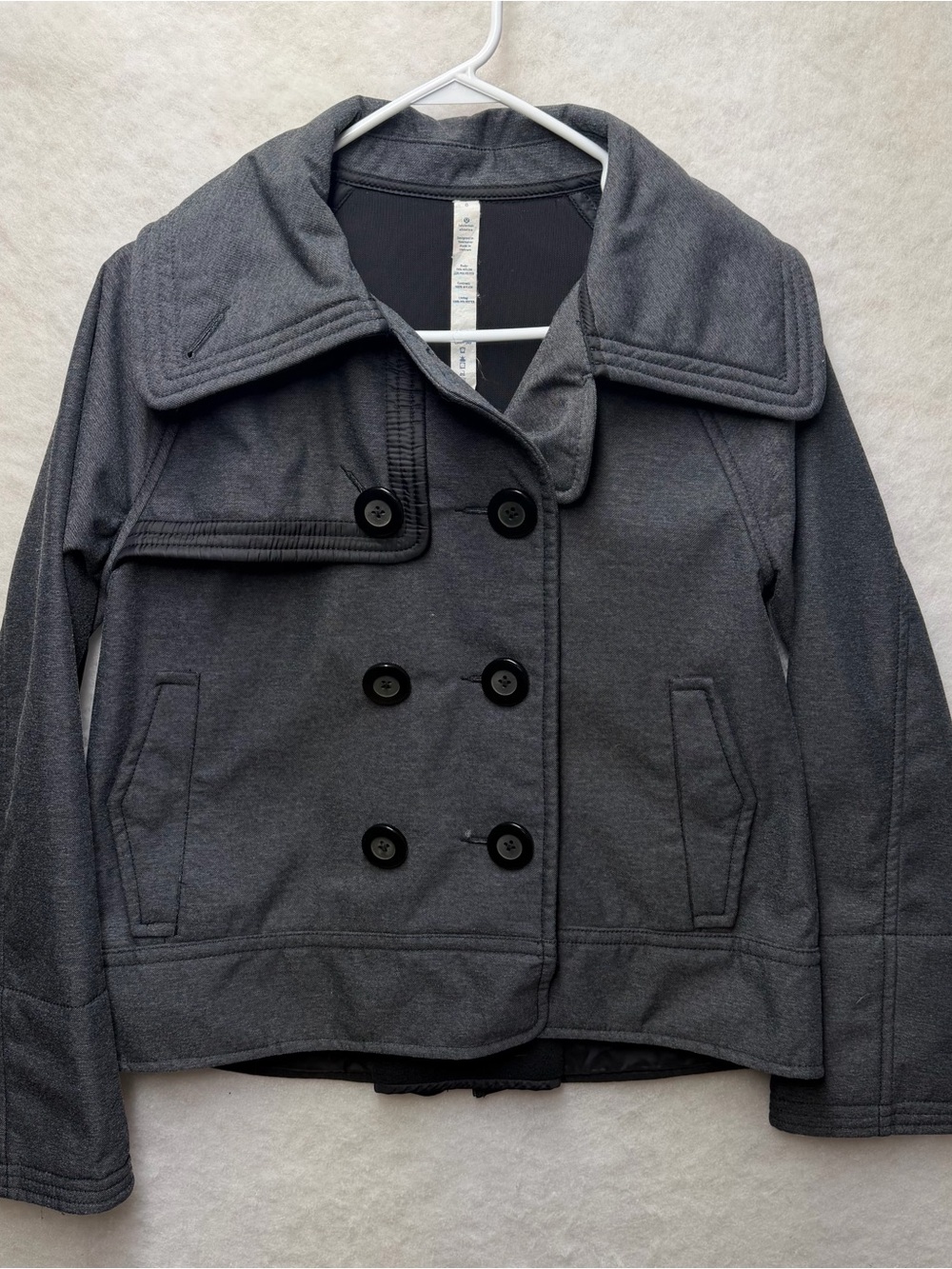 Lululemon Peacoat Jacket Coco Softshell Charcoal Grey Black Women's Sz 8